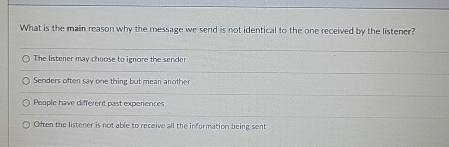 What is the main reason why the messige we send