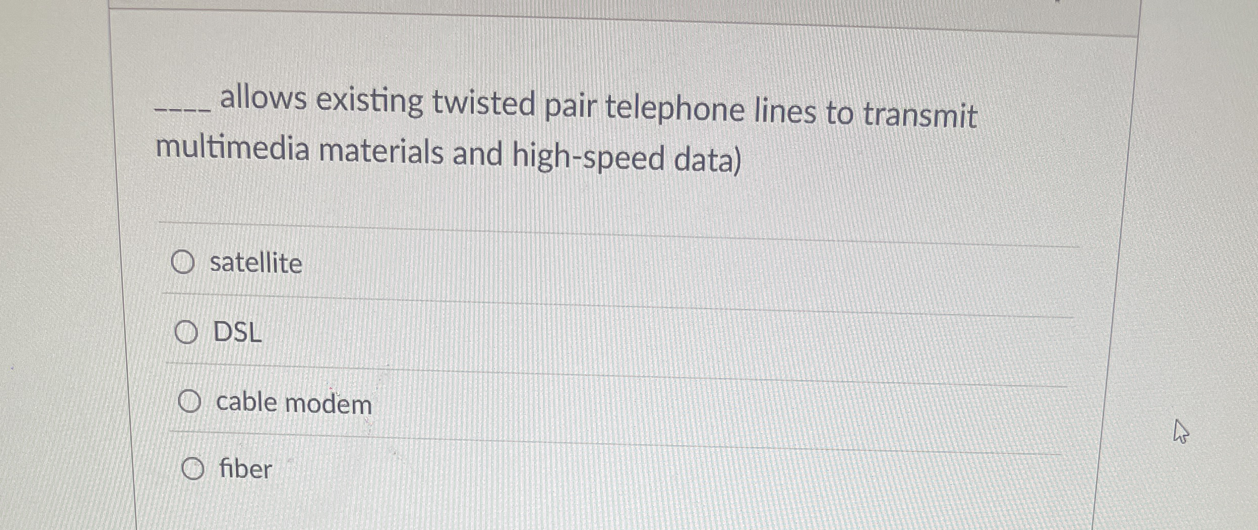 allows existing twisted pair telephone lines to