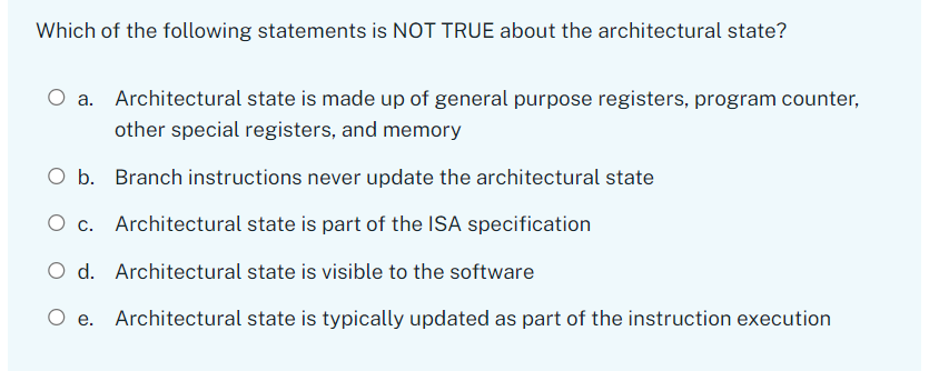 Which of the following statements is NOT TRUE