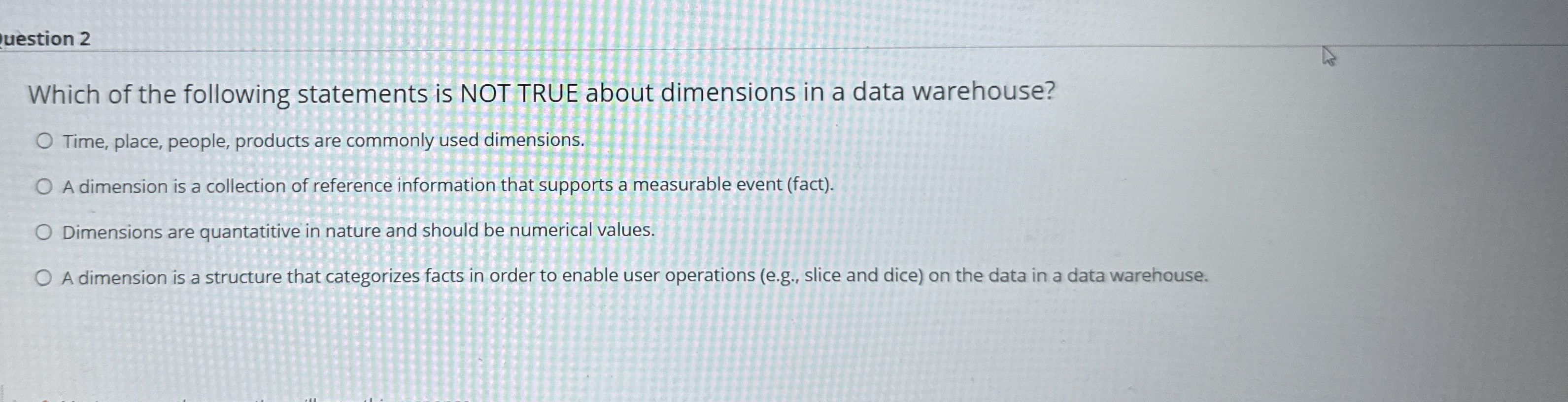 Which of the following statements is NOT TRUE