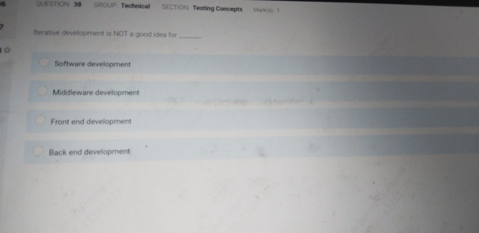 QUESTION. 3 8 GROUP Technical SECTION: Testing