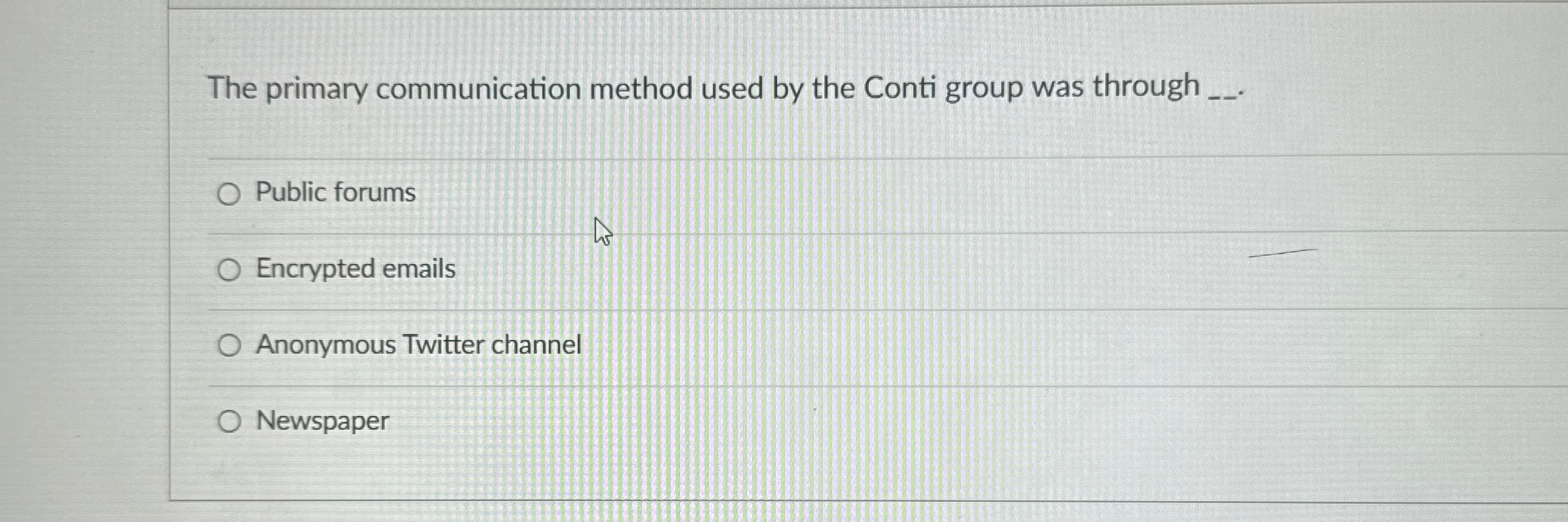 The primary communication method used by the