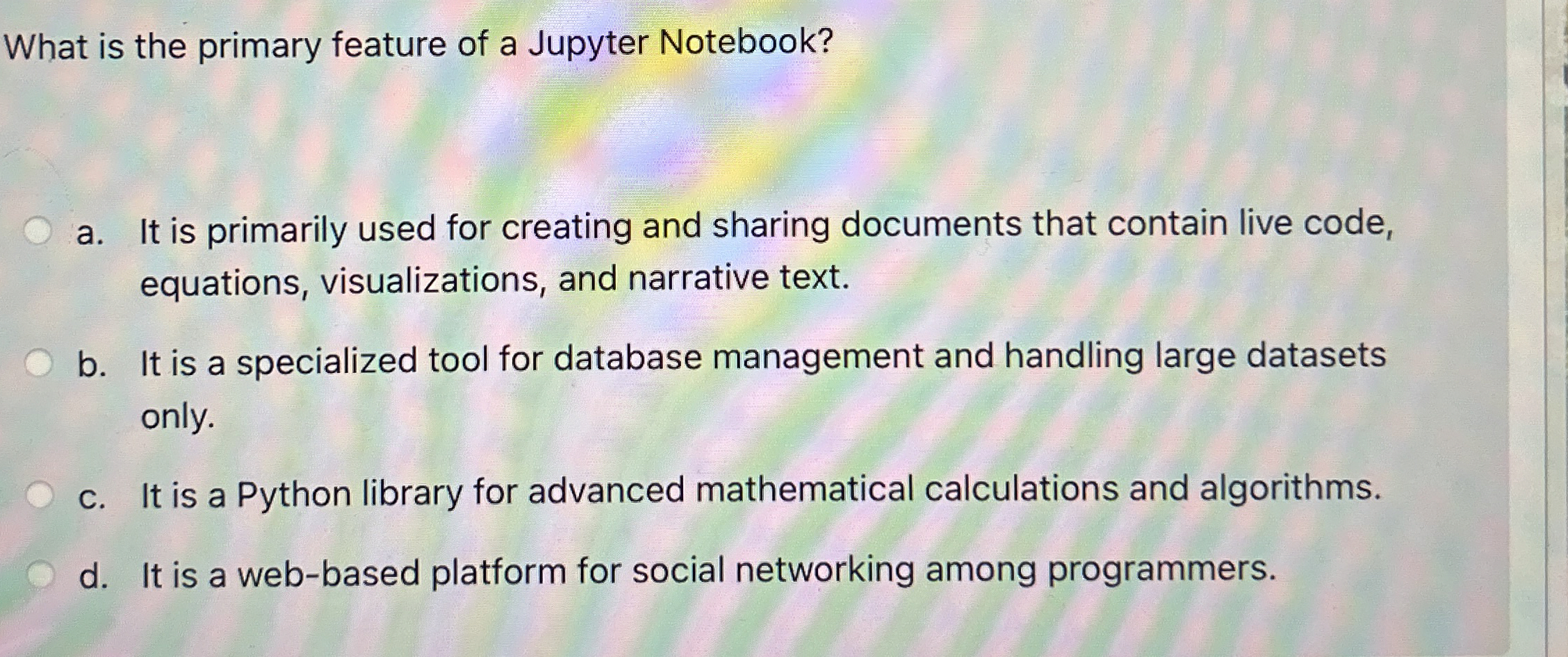 What is the primary feature of a Jupyter