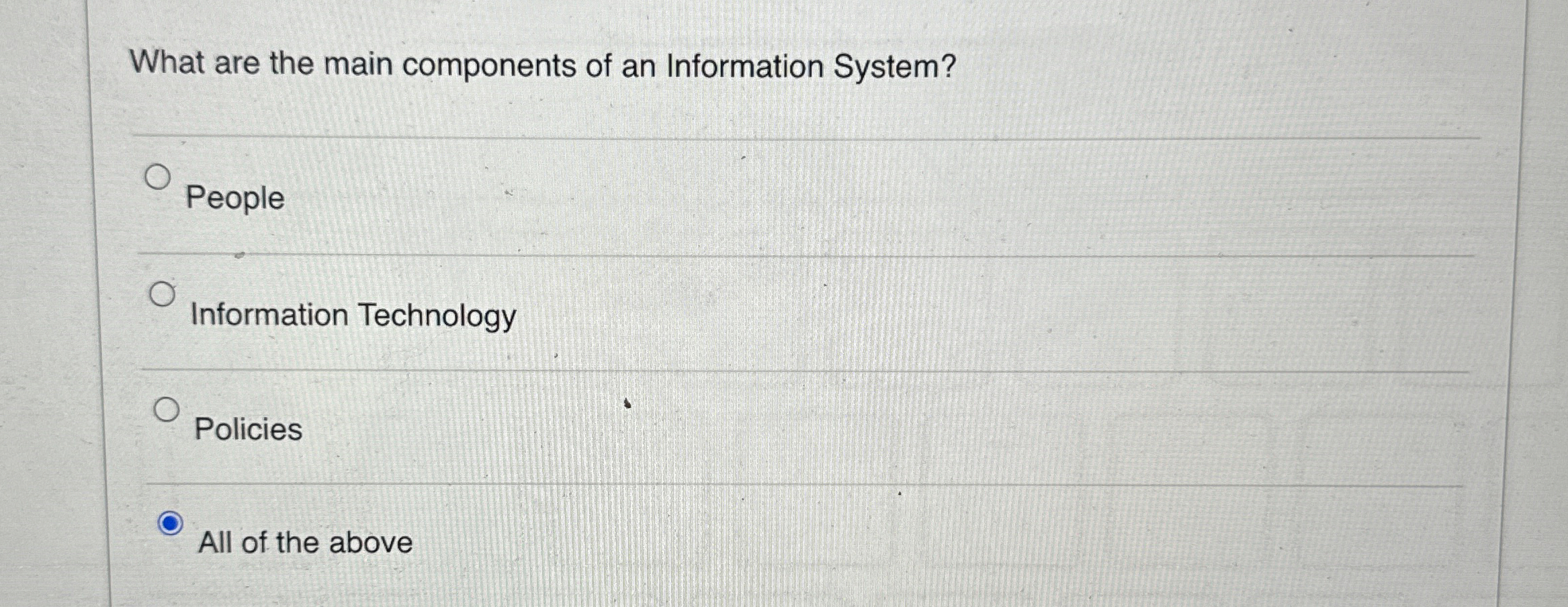 What are the main components of an Information