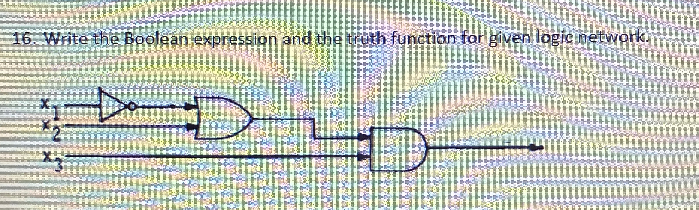 Write the Boolean expression and the truth