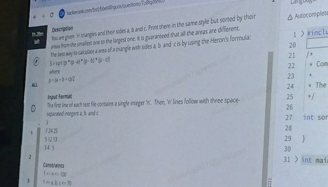 Description You are given ' n ' inangles and