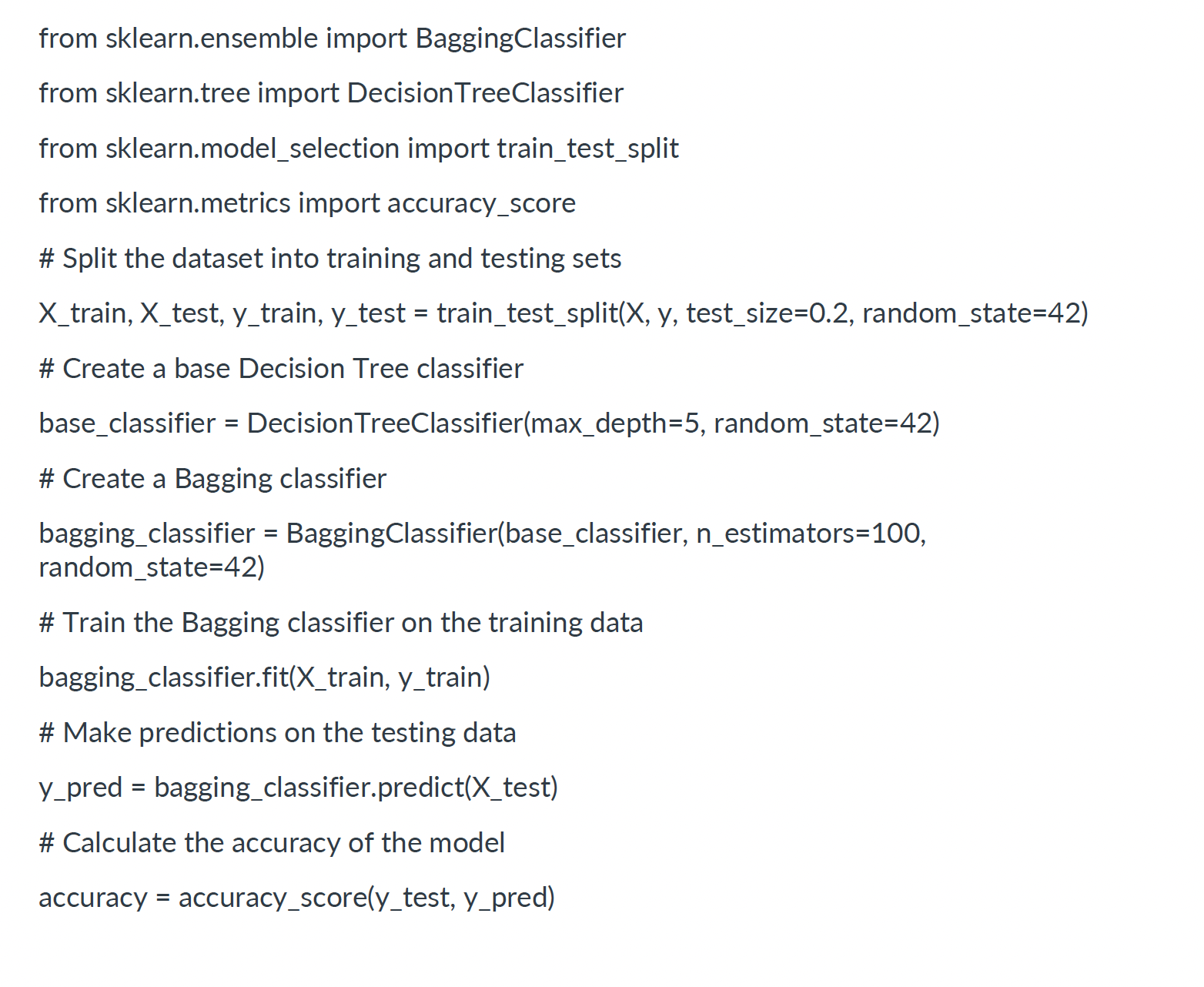 # 1 ) ) ) How many base Decision Tree classifiers