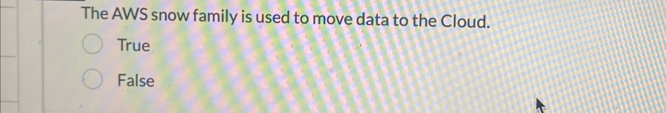 The AWS snow family is used to move data to the