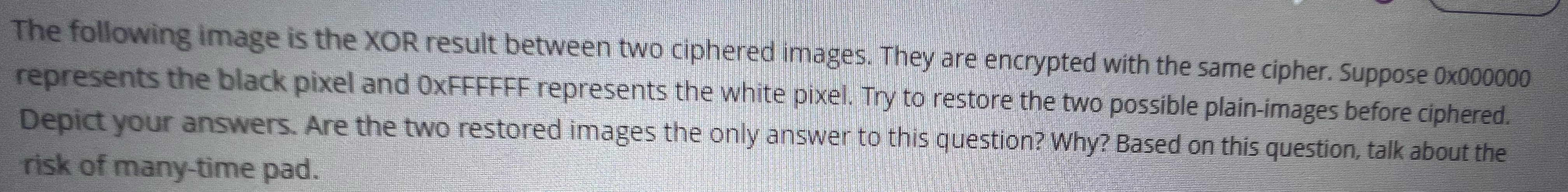 The following image is the XOR result between two