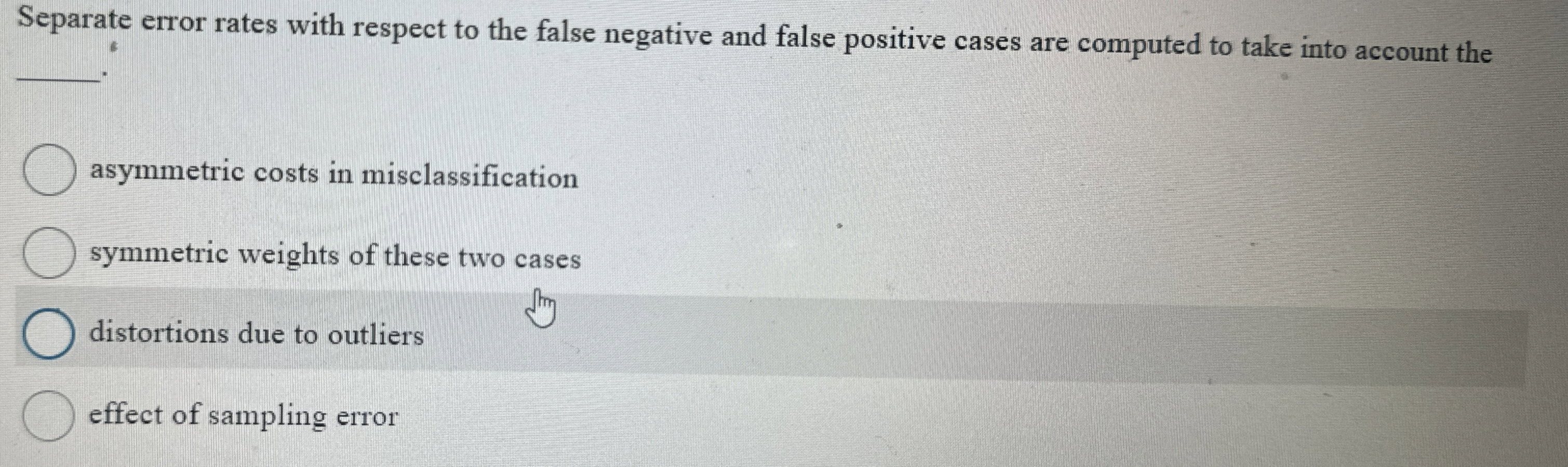 Separate error rates with respect to the false