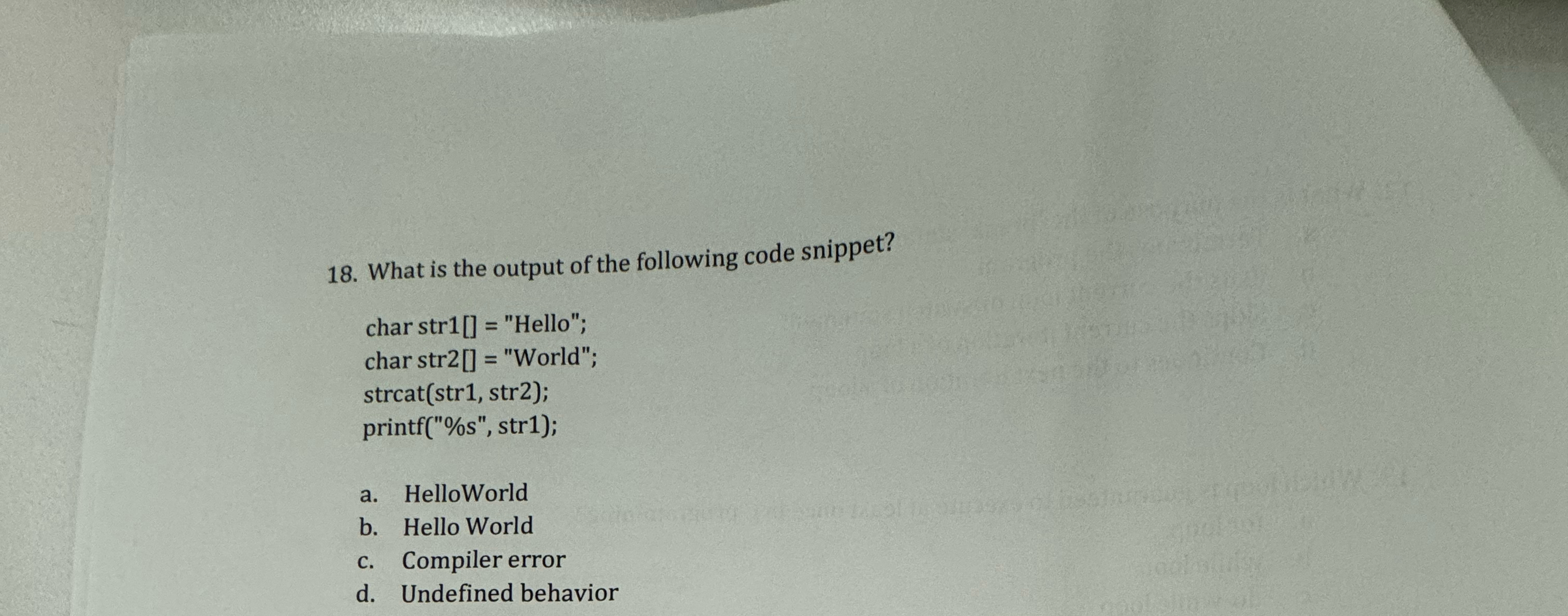 What is the output of the following code snippet?