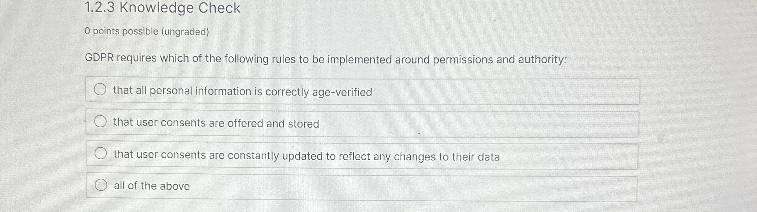 1 . 2 . 3 Knowledge Check 0 points possible (
