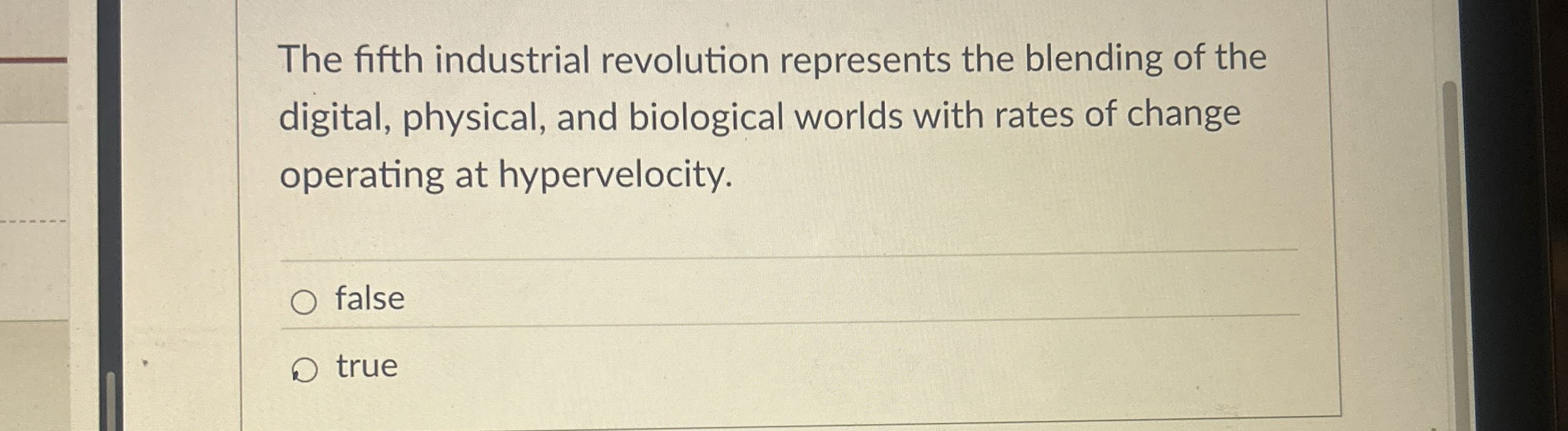 The fifth industrial revolution represents the