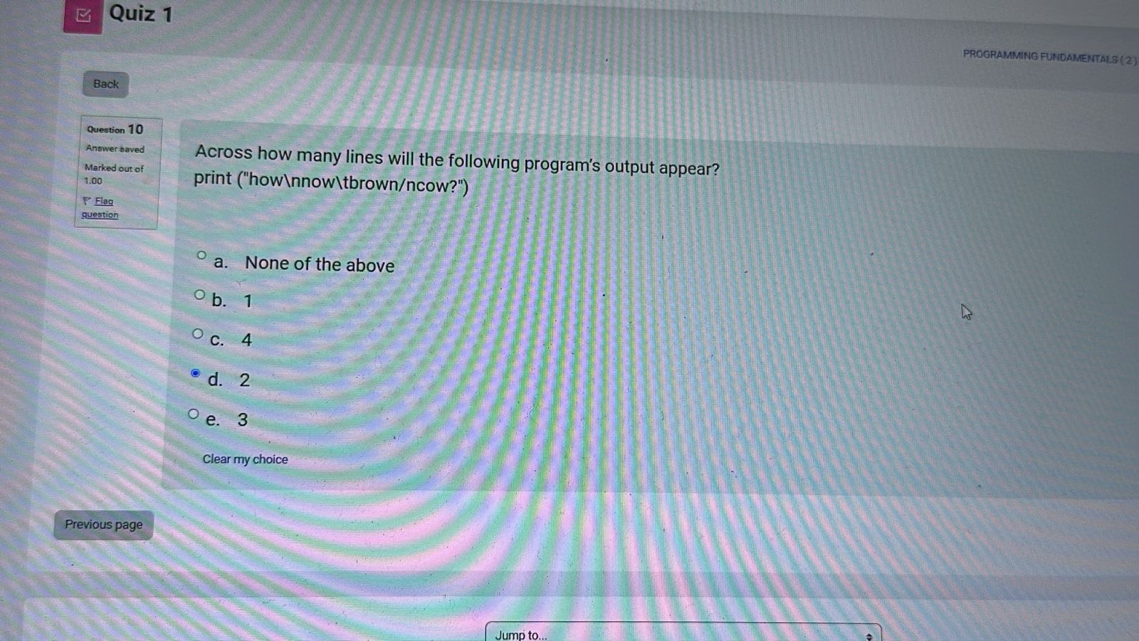 Across how many lines will the following