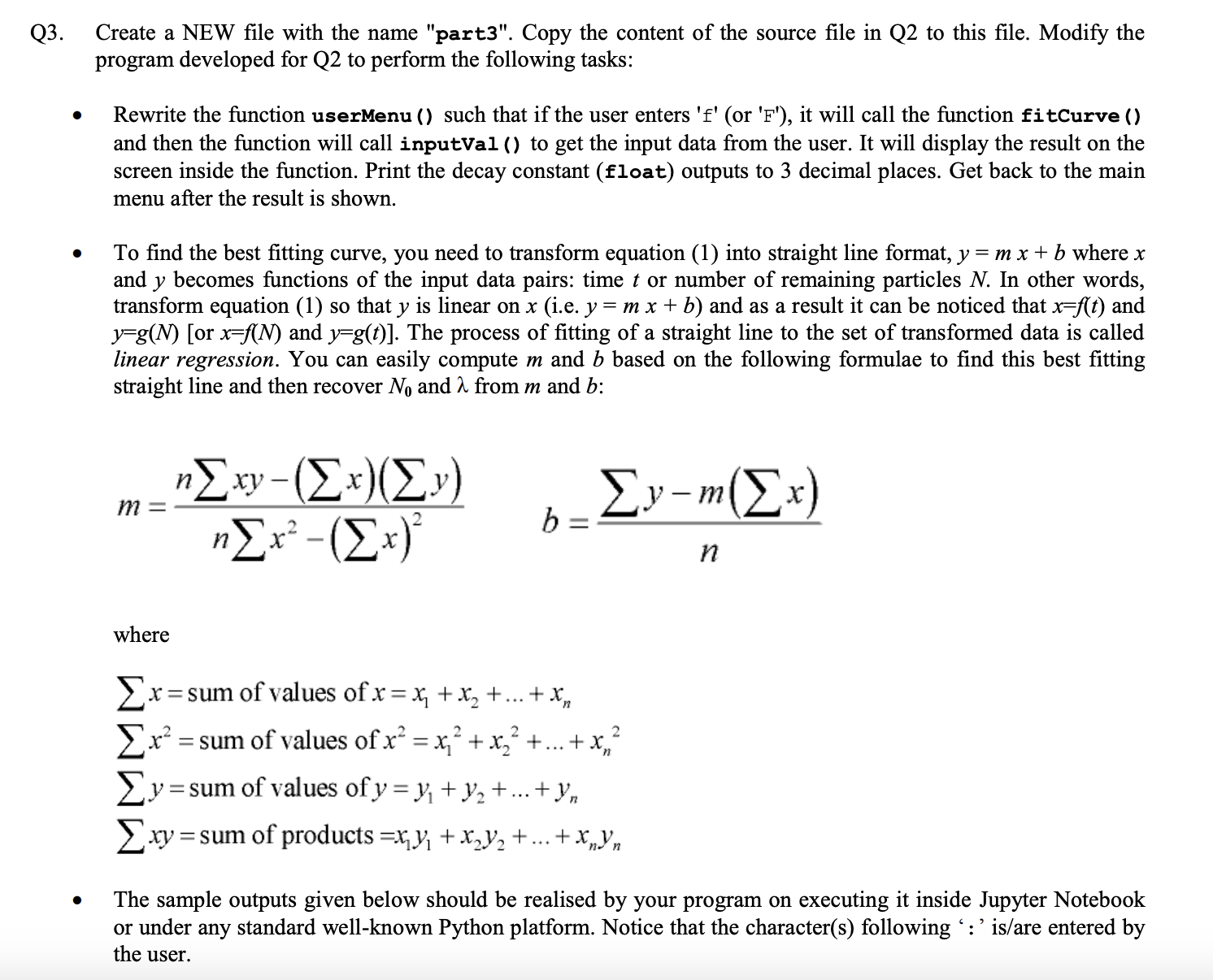 Q 3 . Create a NEW file with the name "part 3 " .