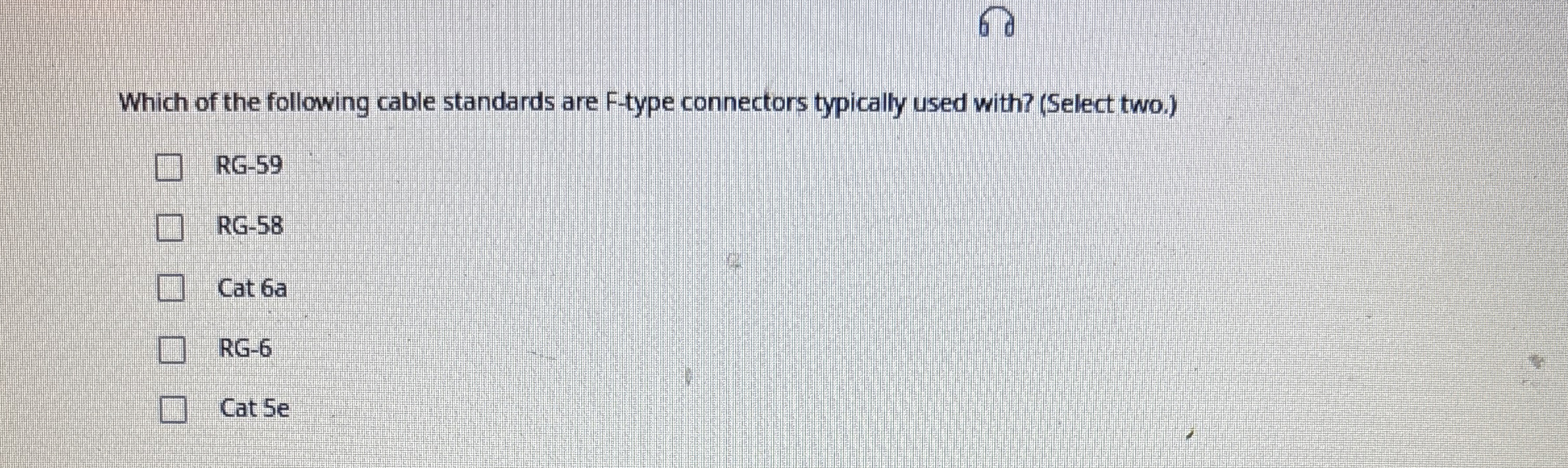 Which of the following cable standards are F -