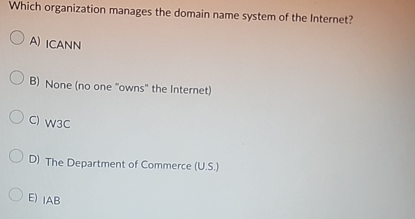 Which organization manages the domain name system