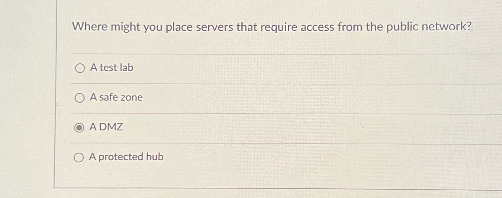 Where might you place servers that require access