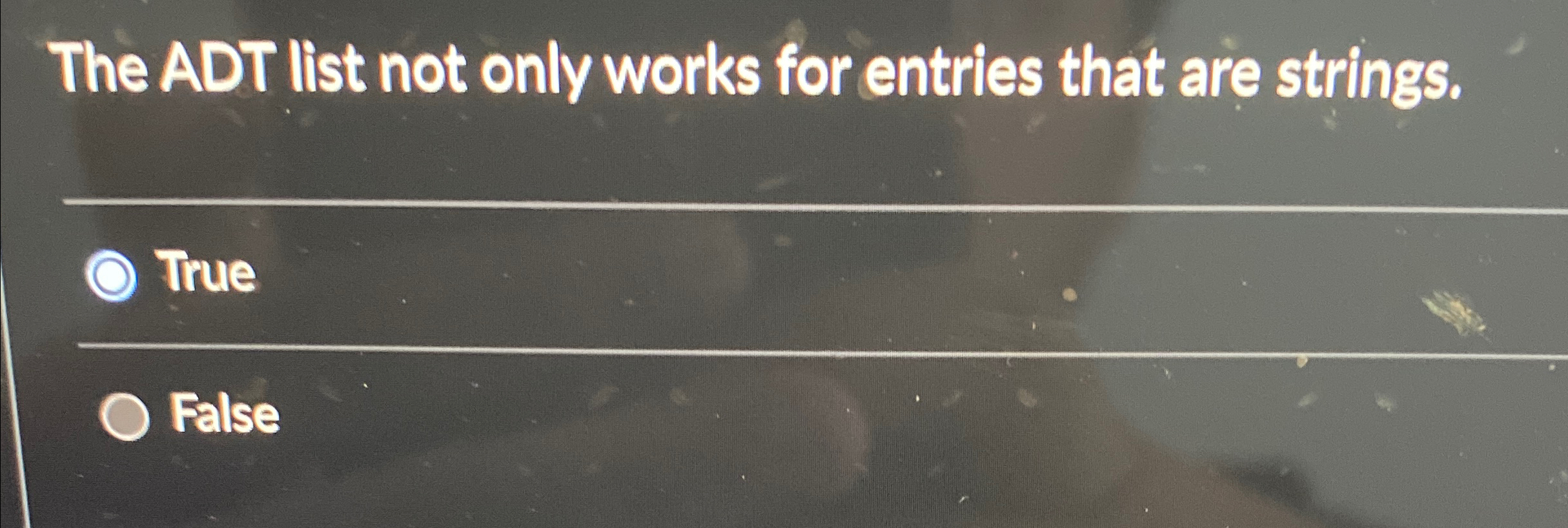 The ADT list not only works for entries that are