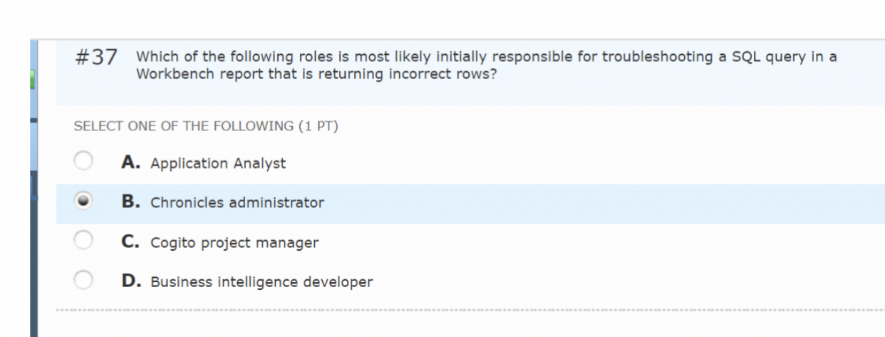 # 3 7 Which of the following roles is most likely