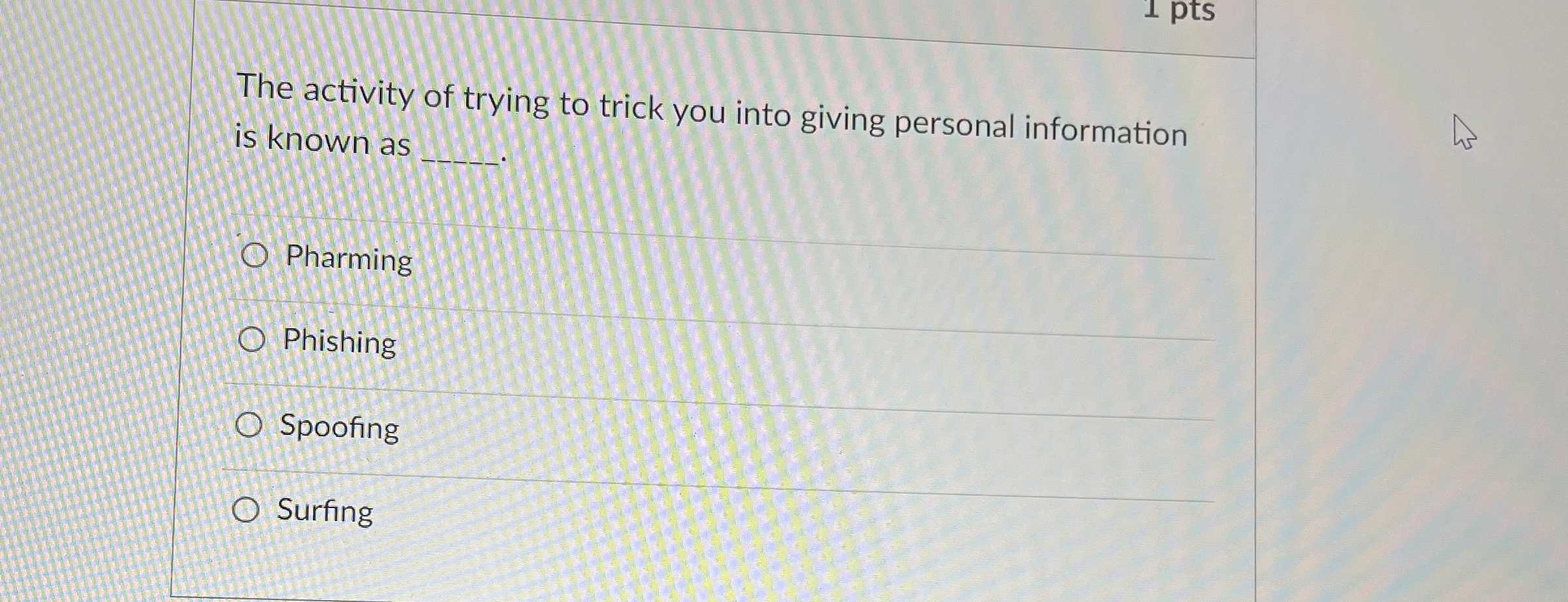 The activity of trying to trick you into giving