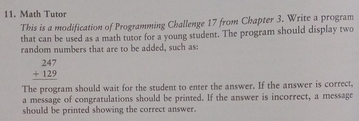 Using C + + compiler Math Tutor This is a