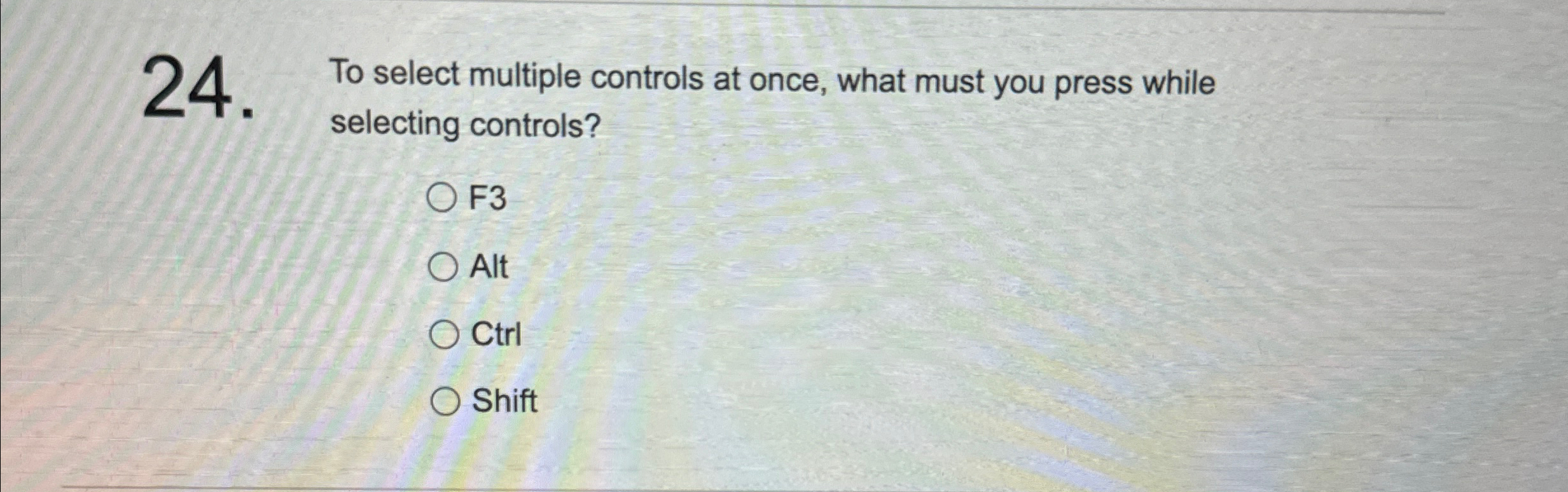 To select multiple controls at once, what must