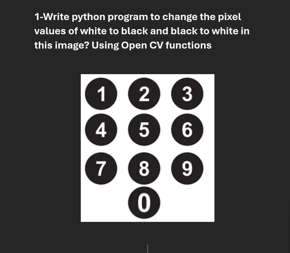 1 - Write python program to change the pixel