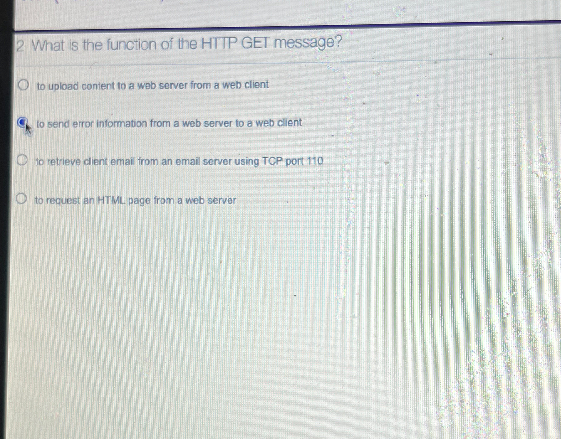 2 What is the function of the HITP GET message?