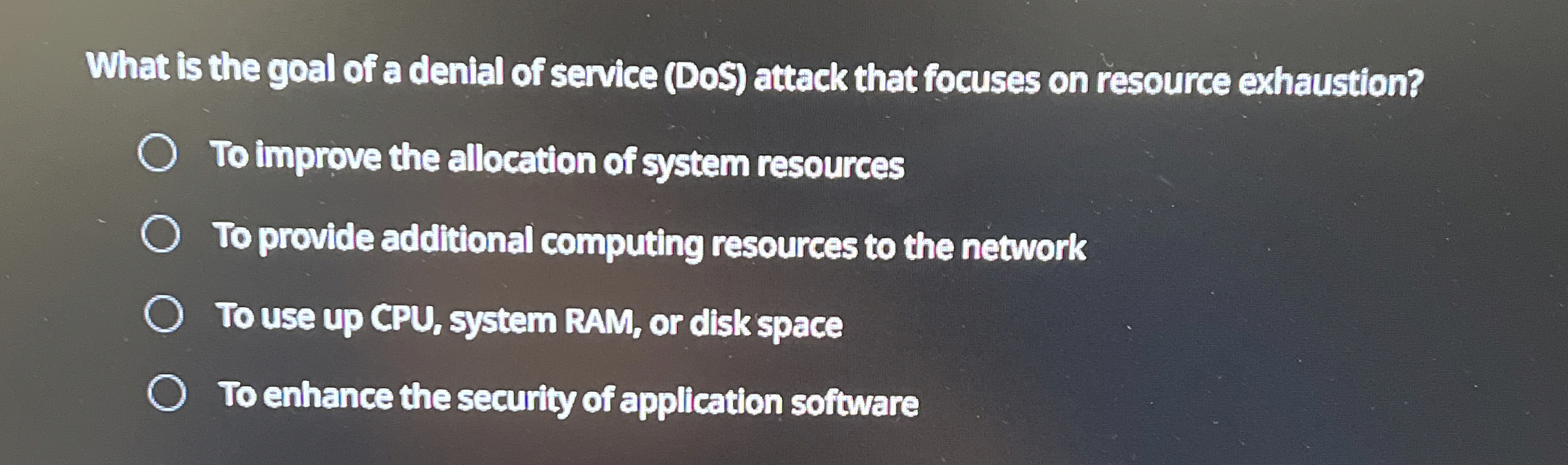 What is the goal of a denial of service ( DOS )