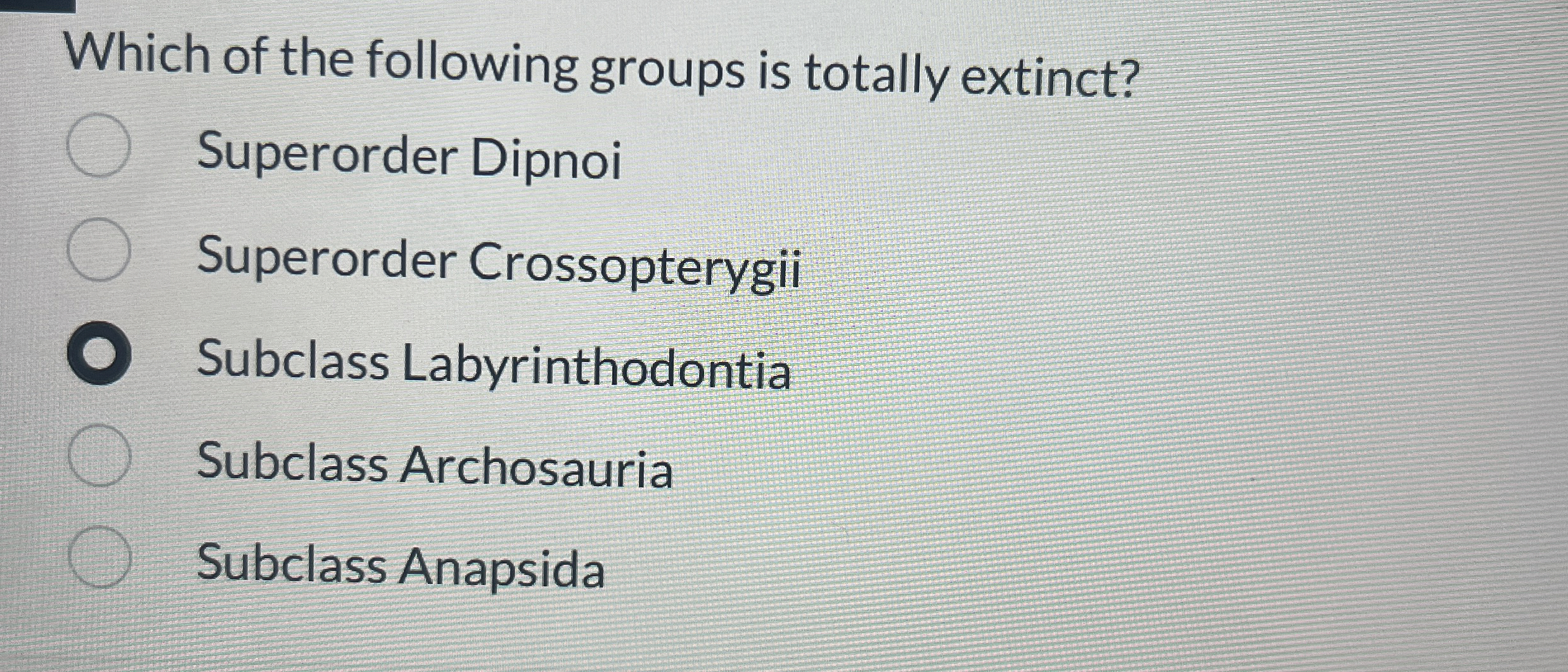 Which of the following groups is totally extinct?