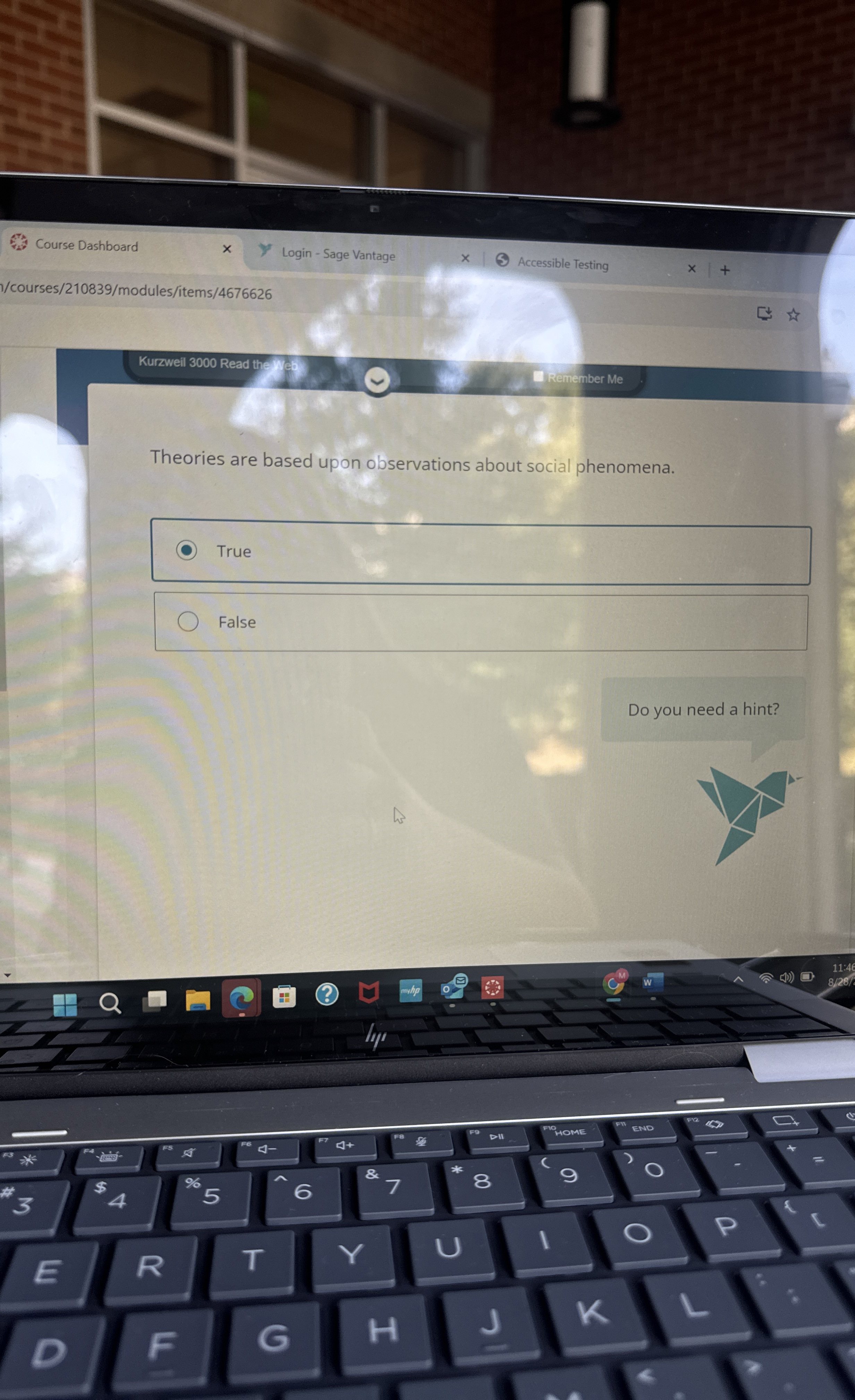 Course Dashboard Login - Sage Vantage Accessible