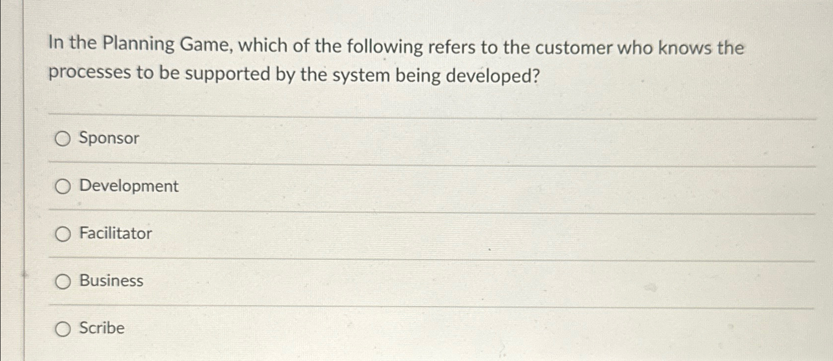 In the Planning Game, which of the following