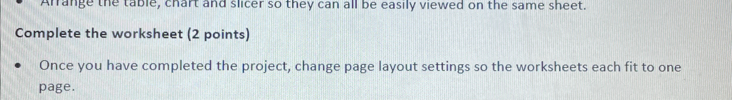 Complete the worksheet ( 2 points ) Once you have