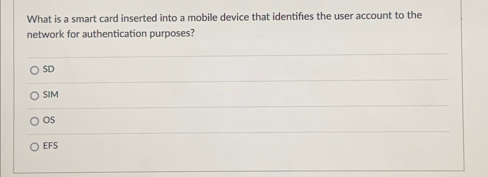 What is a smart card inserted into a mobile