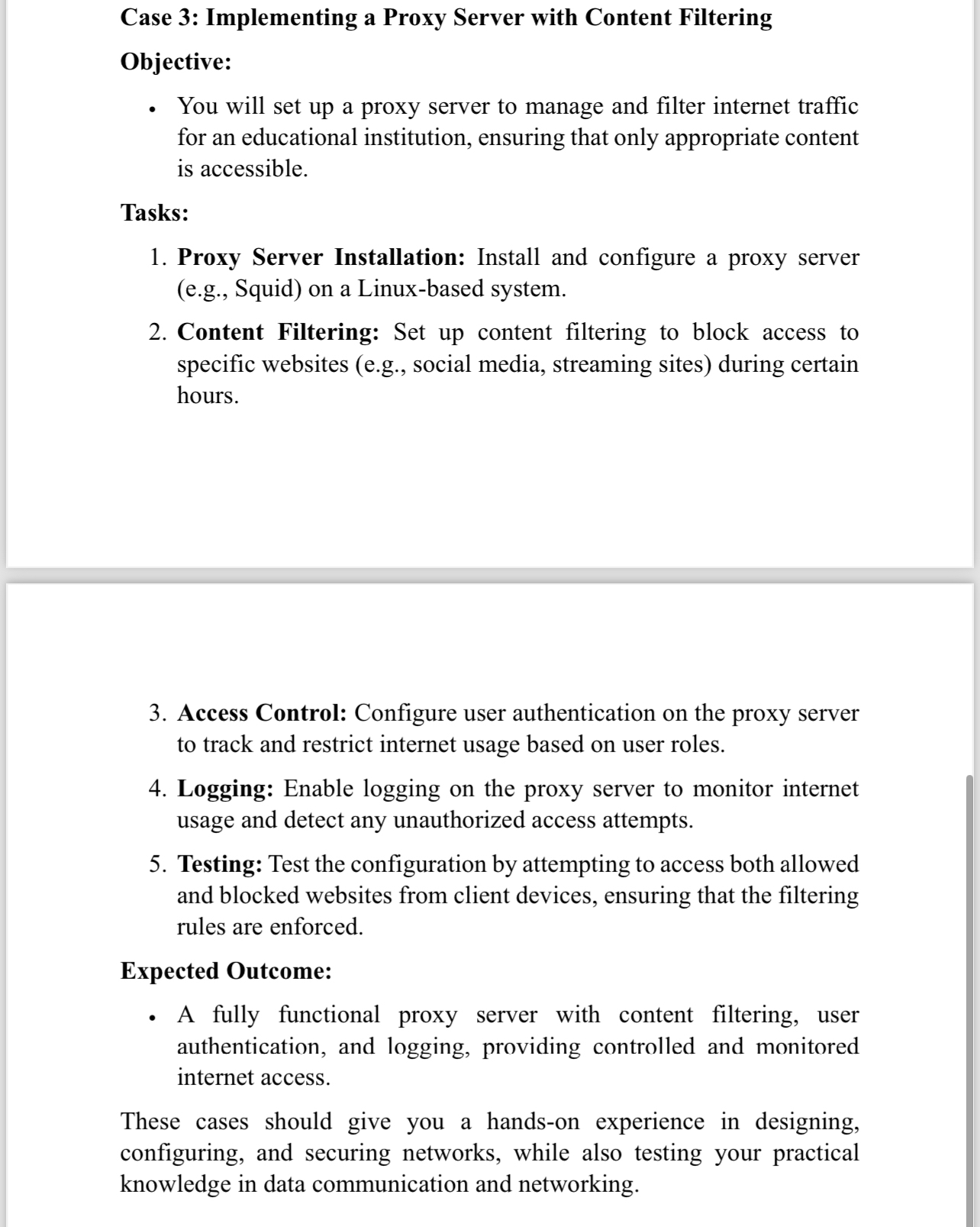 Case 3 : Implementing a Proxy Server with Content