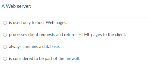 A Web server: is used only to host Web pages.