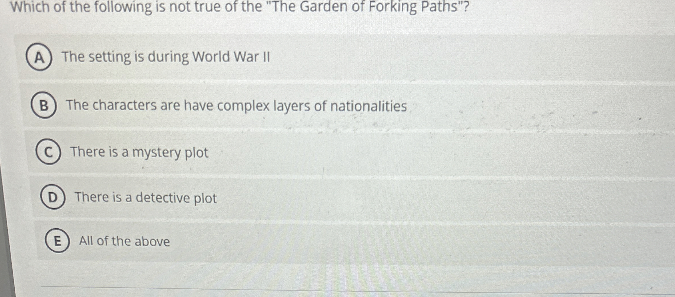 Which of the following is not true of the "The