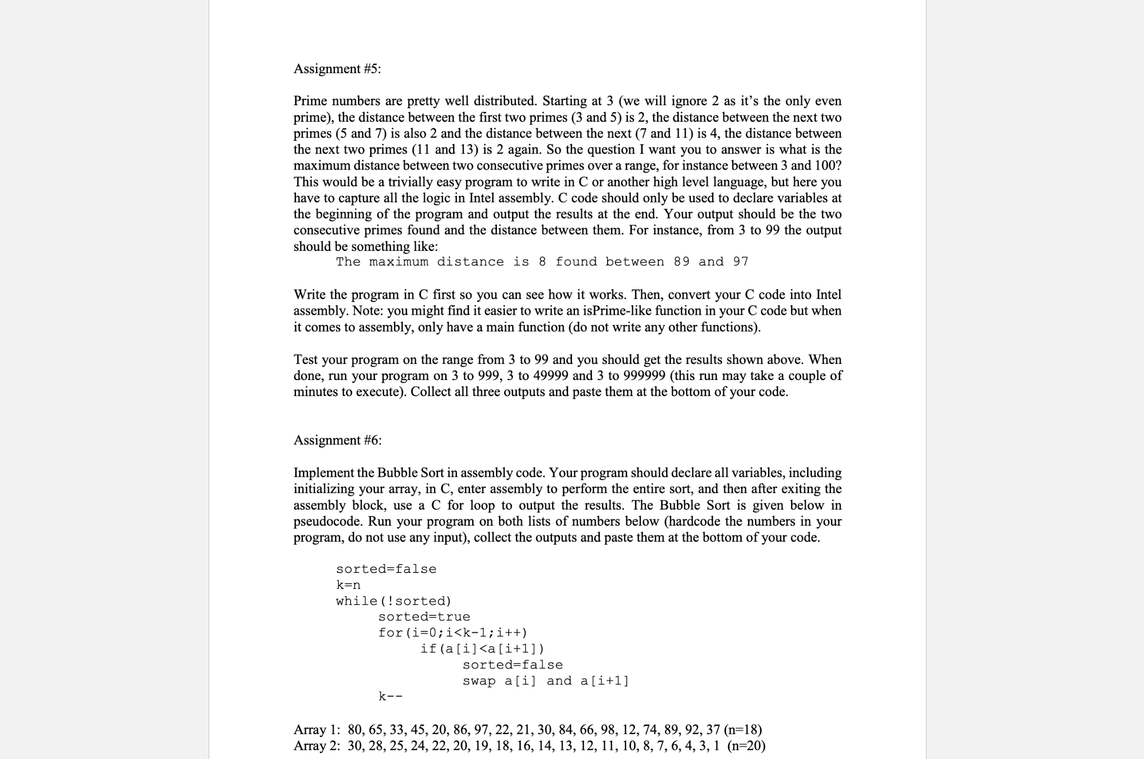 Assignment # 5 : Prime numbers are pretty well