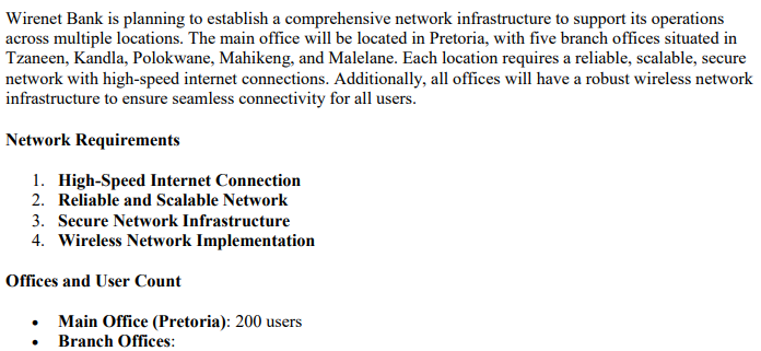 Wirenet Bank is planning to establish a