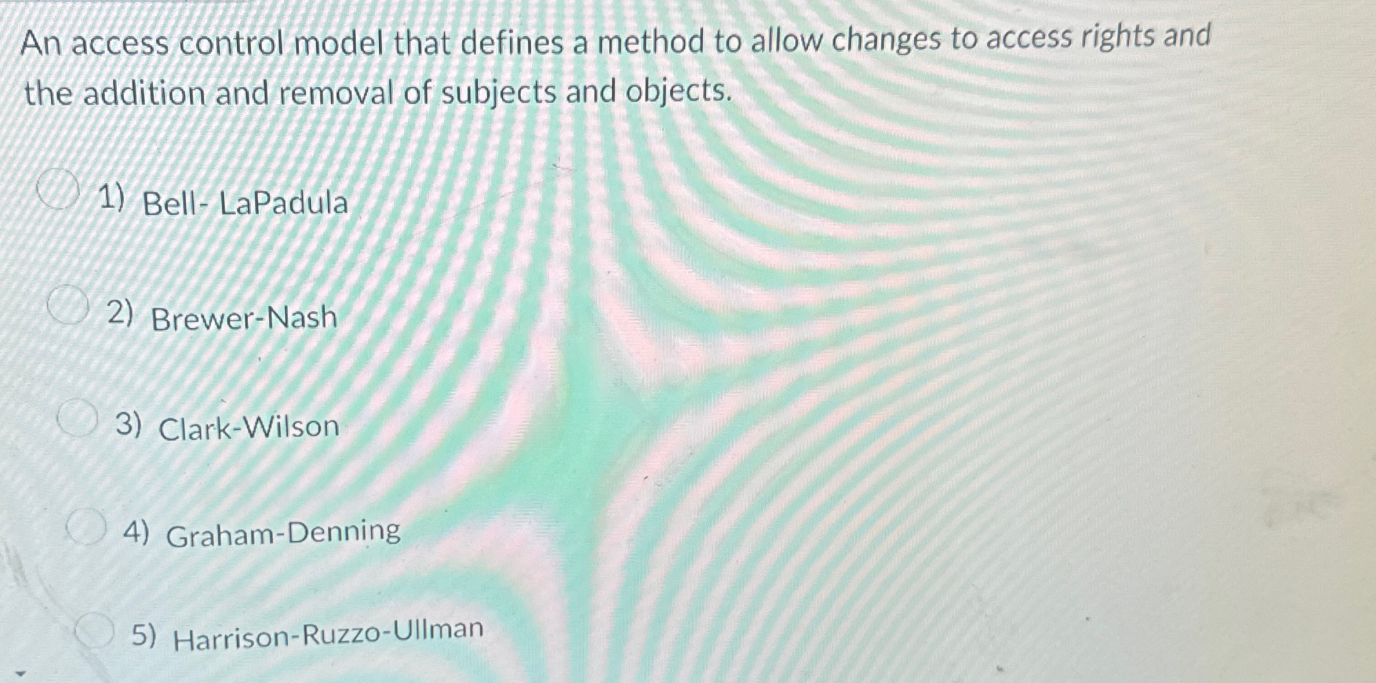 An access control model that defines a method to