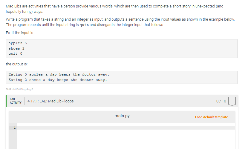 IN PYTHON PLEASE, I have tried various def mad _