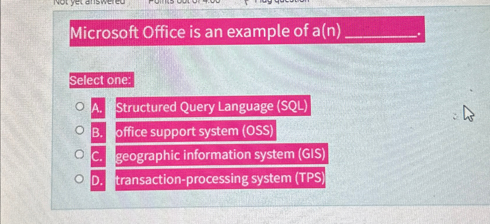 Microsoft Office is an example of a ( n ) q ,