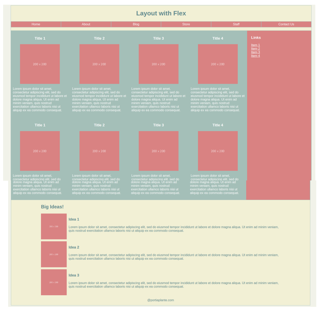 Layout with Flex Home About Blog Store Staff