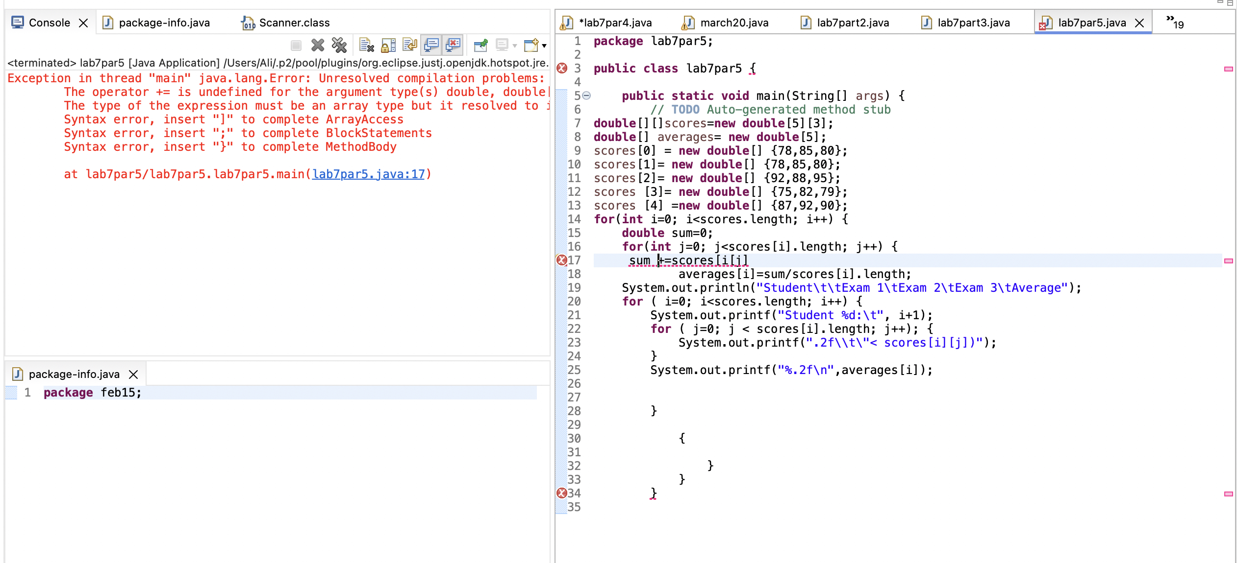 Console package - info.java Scanner.class march 2