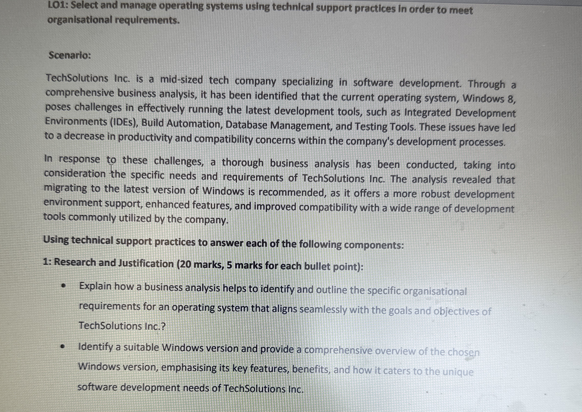 L 0 1 : Select and manage operating systems using