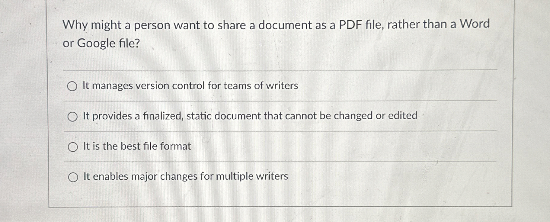 Why might a person want to share a document as a