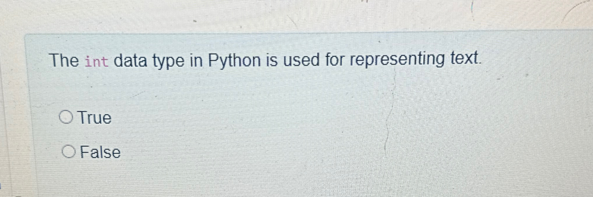 The int data type in Python is used for