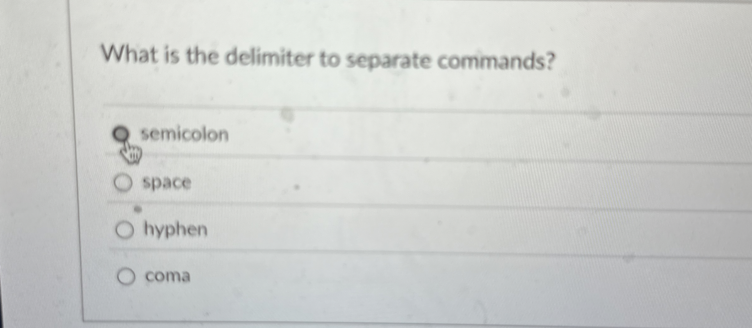 What is the delimiter to separate commands?