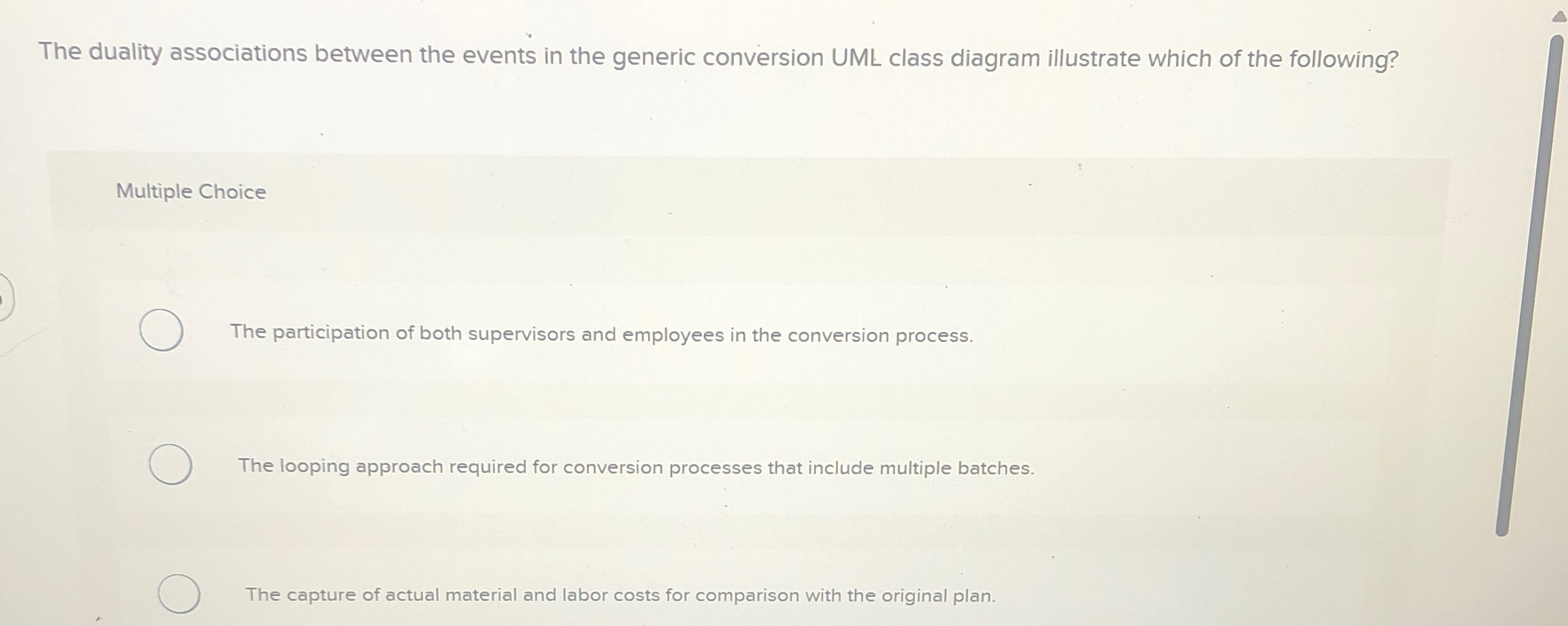 The duality associations between the events in